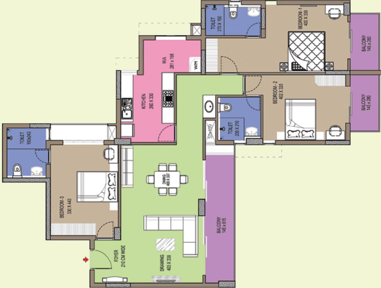 3 BHK Flat in Veegaland Exotica in Edappally, Kochi - Image 508843