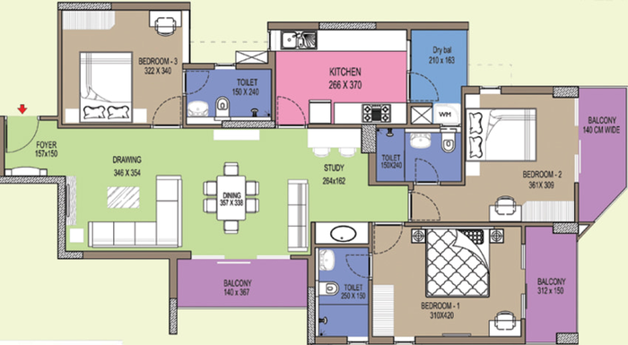 3 BHK Flat in Veegaland Exotica in Edappally, Kochi - Image 508844