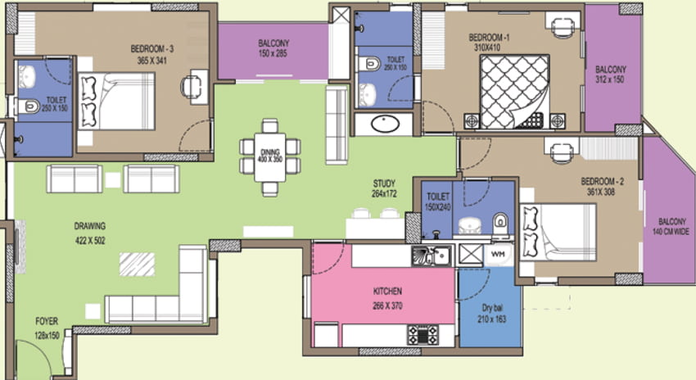 3 BHK Flat in Veegaland Exotica in Edappally, Kochi - Image 508845