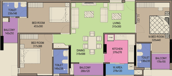 3 BHK Flat in Veegaland Zinnia in Kakkanad, Kochi - Image 508729