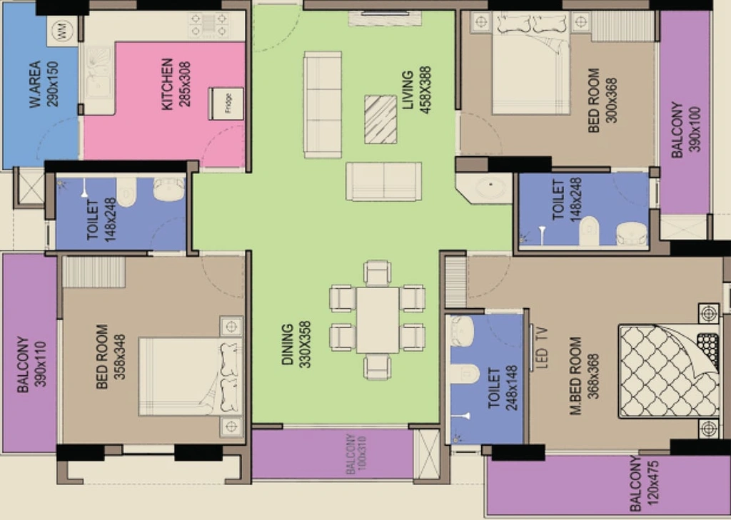 3 BHK Flat in Veegaland Zinnia in Kakkanad, Kochi - Image 508730