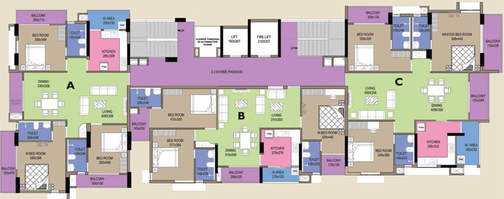 Floor Plan of Veegaland Zinnia in Kakkanad, Kochi - Image 54982