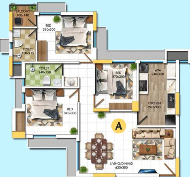 3 BHK Flat in DD Green Village in Edachira, Kochi - Image 506591