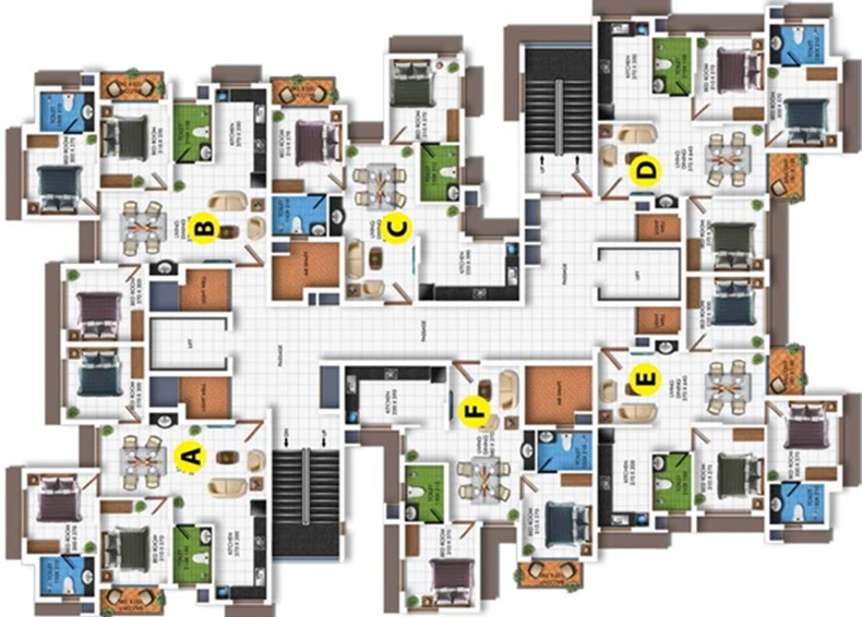 Floor Plan of DD Highway Gate in Nettoor, Kochi - Image 53935