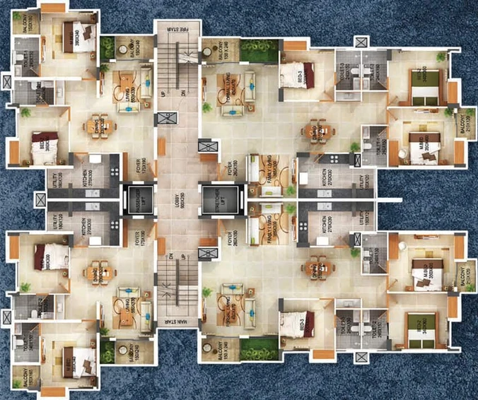 Floor Plan of Arya Bhangy Rhinestone in Panampally Nagar, Kochi - Image 54513