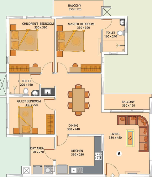 3 BHK Flat in Olive Iantha in Edappally, Kochi - Image 413270