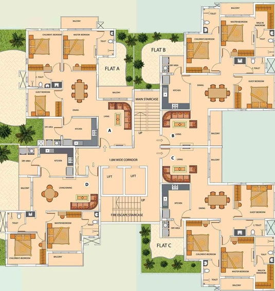 Floor Plan of Olive Iantha in Edappally, Kochi - Image 8905