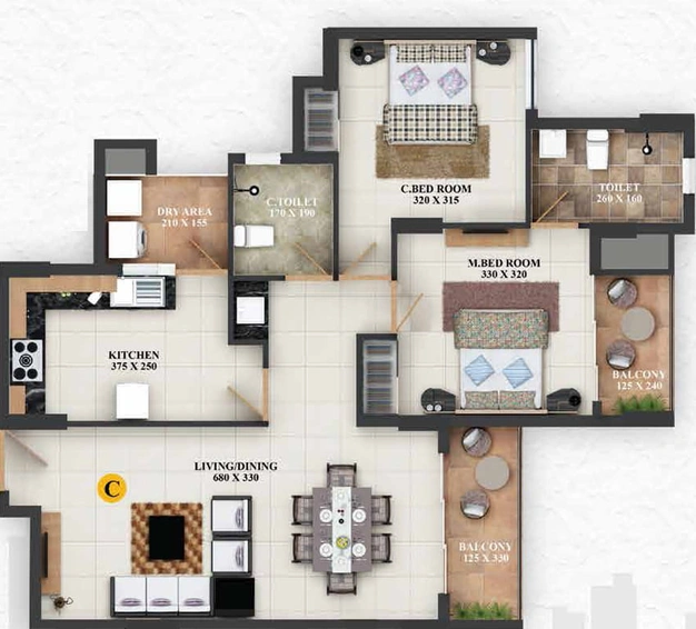 2 BHK Flat in Olive Ourania in Edappally, Kochi - Image 413337