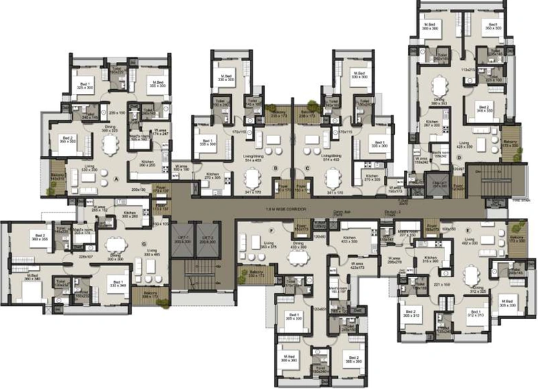 Floor Plan of Malabar Royal Olive in Vennala, Kochi - Image 8955