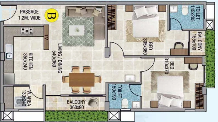 2 BHK Flat in Meluha Melody in Kakkanad, Kochi - Image 749220