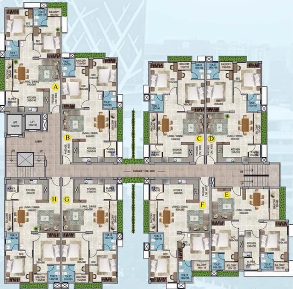 Floor Plan of Meluha Melody in Kakkanad, Kochi - Image 114592
