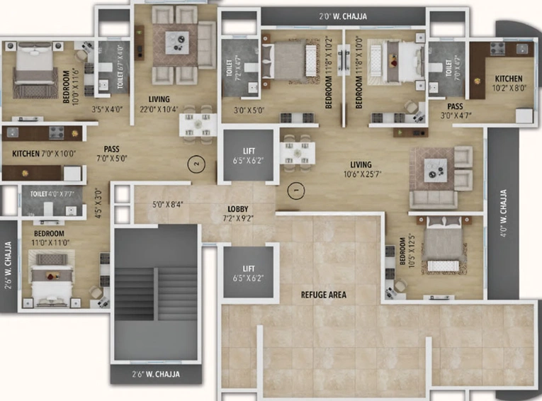 Floor Plan of Rajvi Ashtavinayak in Andheri West, Mumbai - Image 32977