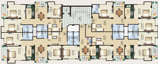 Floor Plan of Plutus Kshitiz Vihar in Digha Nahar Road, Patna - Image 34625