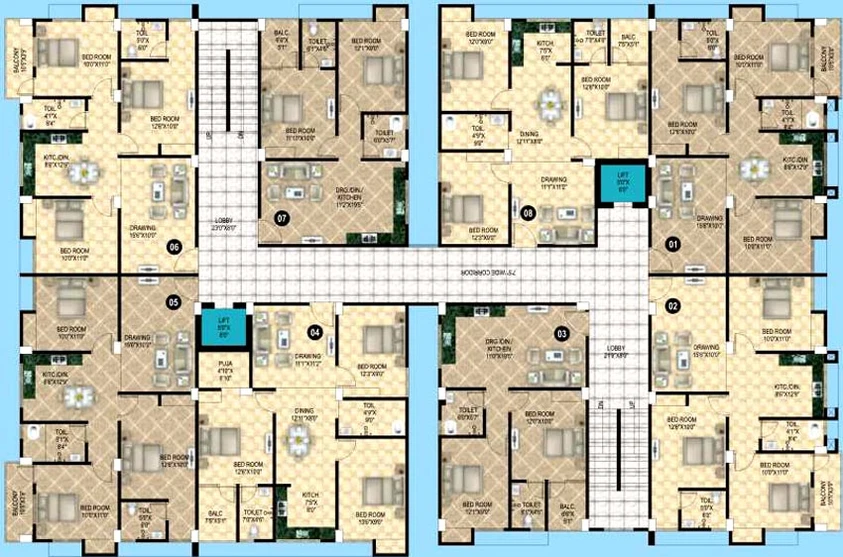 Floor Plan of Sameer The Sunshine City in Parsa, Patna - Image 14278
