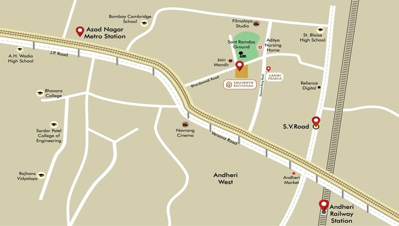Location of Rachanaa Saujanya in Andheri West, Mumbai - Image 33006