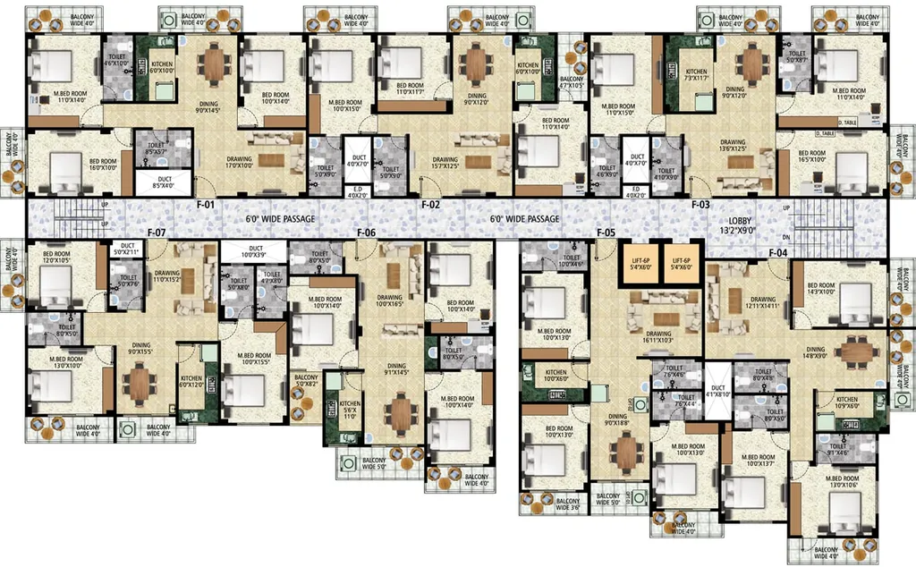 Floor Plan of Mateshwari Biswajeet Heights in Danapur, Patna - Image 34642