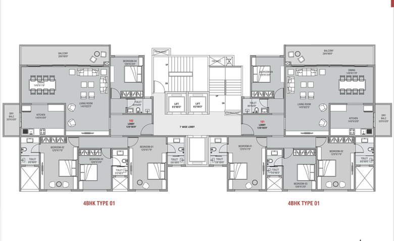 Floor Plan of Tejraj Elevia in Baner, Pune - Image 85798