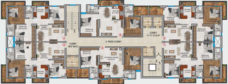 Floor Plan of Anshul H2O City in Danapur, Patna - Image 84573