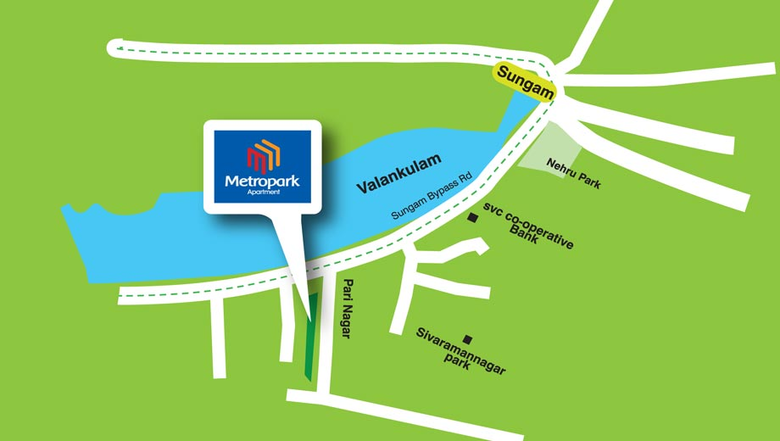 Location of Metro Park Apartment in Puliakulam, Coimbatore - Image 6992