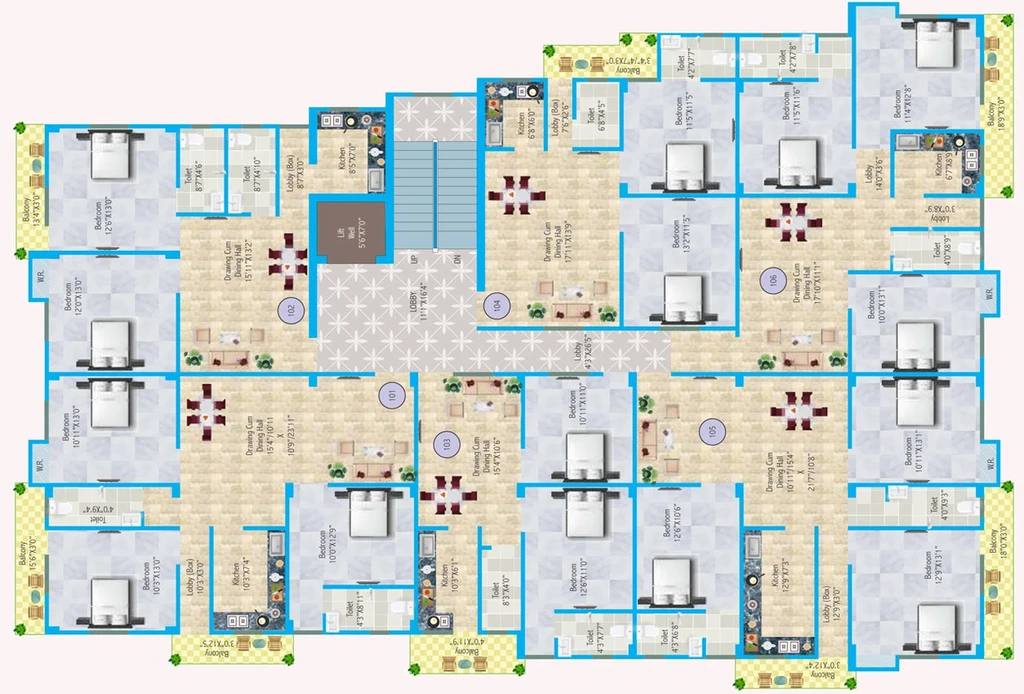 Floor Plan of Piramid Dreams in Danapur, Patna - Image 34662
