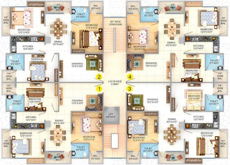 Floor Plan of Kumar Ramgolia City in Danapur, Patna - Image 14480