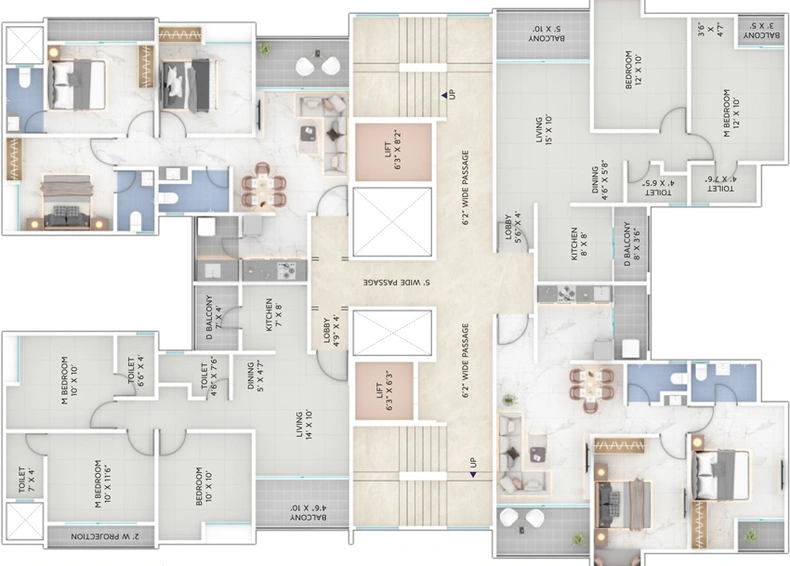 Floor Plan of Yash Grecia in Dhanori, Pune - Image 33062