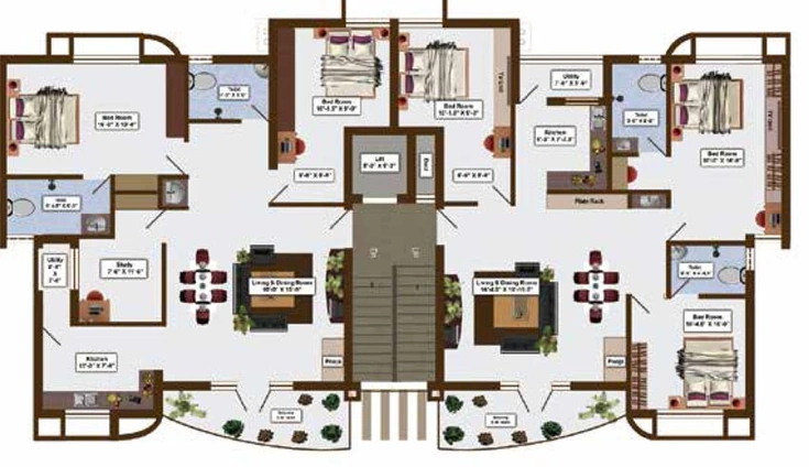 Floor Plan of Monte Vue in Thudiyalur, Coimbatore - Image 49522