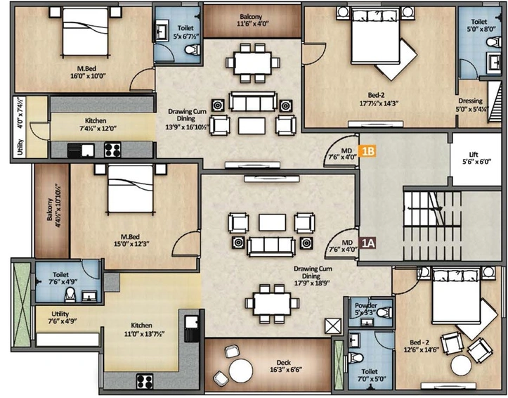 Floor Plan of Noble Imperia in Saibaba Colony, Coimbatore - Image 7038