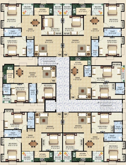 Floor Plan of Neelkantha Dinesh Residency in Danapur, Patna - Image 9867