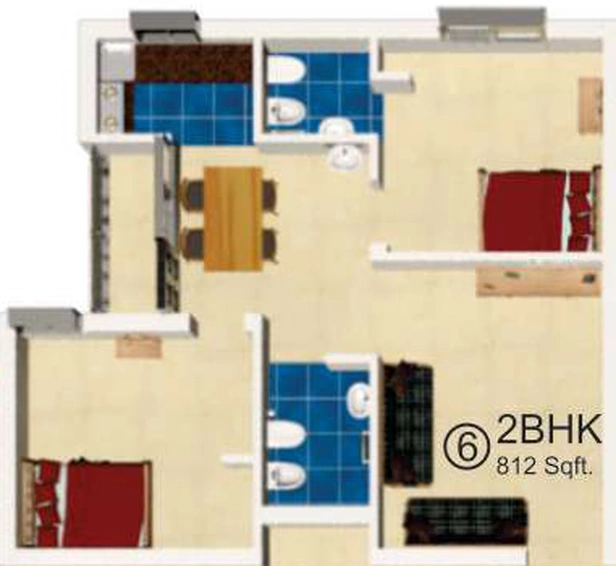 2 BHK Flat in Bivab Heritage in Sundarpada, Bhubaneswar - Image 498378