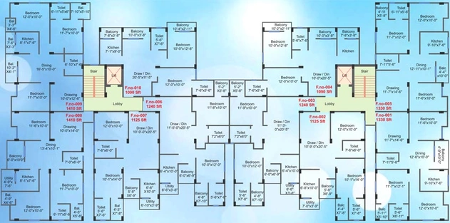 Floor Plan of RR Jagdeep Mansion in Bailey Road, Patna - Image 14524