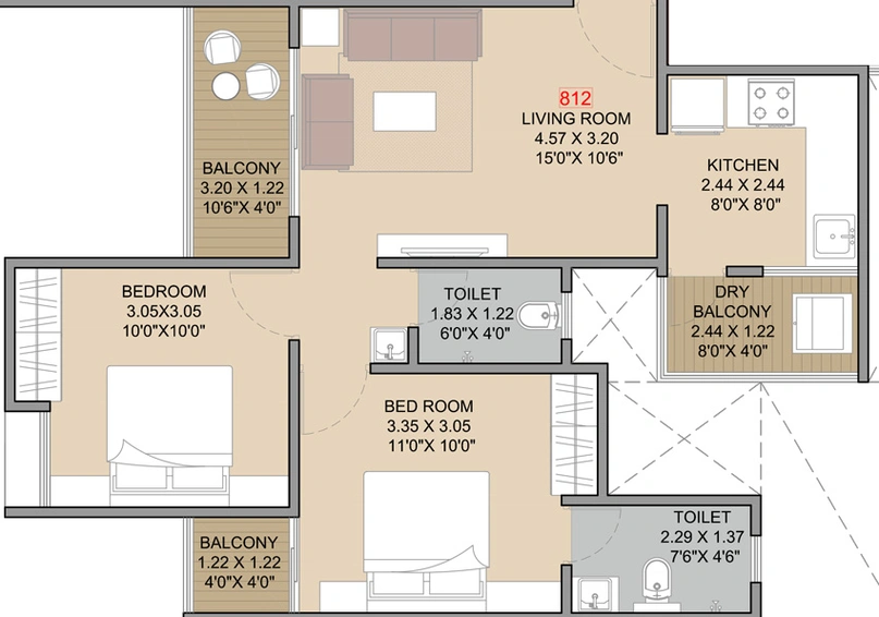 2 BHK Flat in Majestique Nest in Phursungi, Pune - Image 437211
