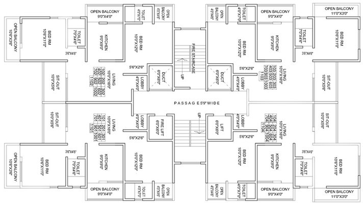 Floor Plan of Venkatesh Viraj Heights in Dhanori, Pune - Image 18771