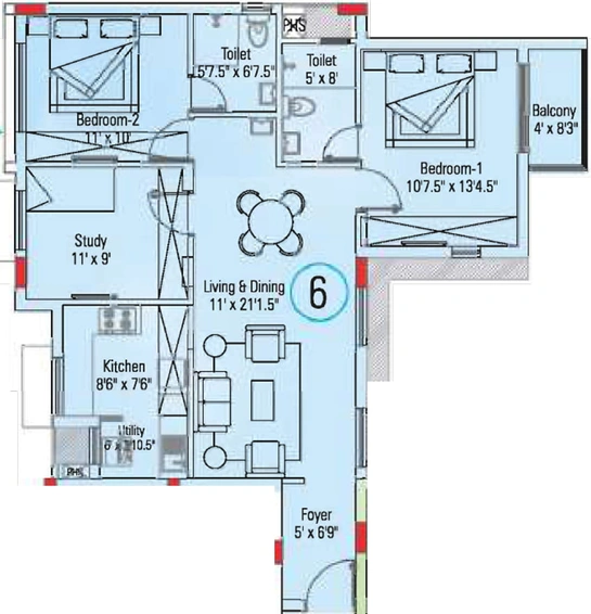 2 BHK Flat in Appaswamy The Bloomingdale in Pammal, Chennai - Image 414057