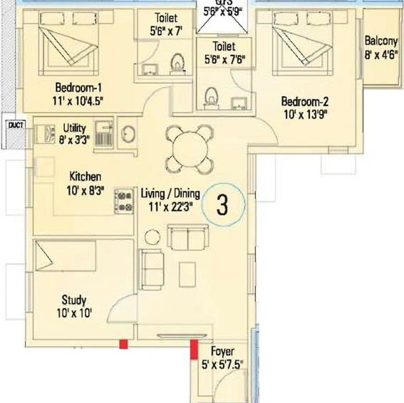 5 BHK Flat in Appaswamy The Bloomingdale in Pammal, Chennai - Image 414058