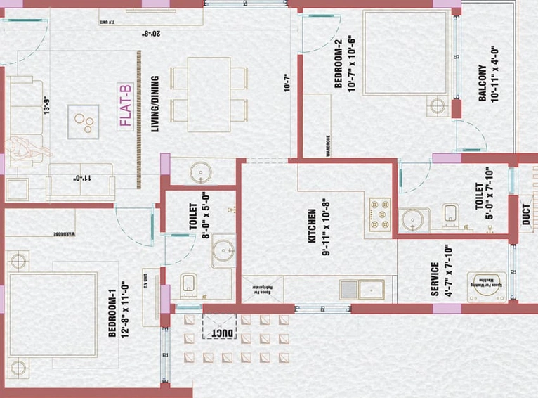 2 BHK Flat in Hirani Aura in Anna Nagar, Chennai - Image 413800