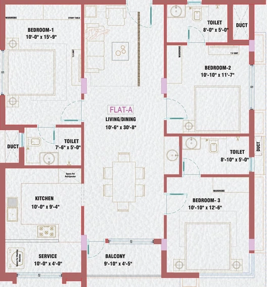 3 BHK Flat in Hirani Aura in Anna Nagar, Chennai - Image 413801