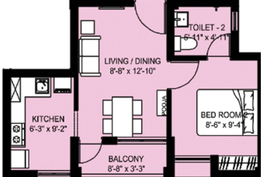 1 BHK Flat in Arun Excello Sindhuraa in Siruseri, Chennai - Image 413881