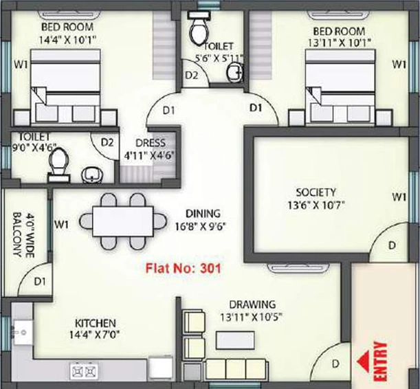 2 BHK Flat in Stairway Om Tara Residency in GGP Colony, Bhubaneswar - Image 395492