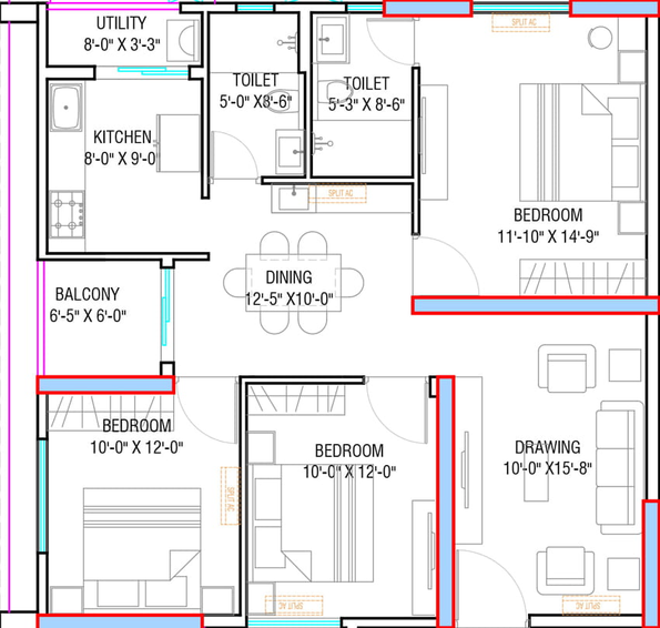3 BHK Flat in Stalwart Skycity in Patia, Bhubaneswar - Image 393114