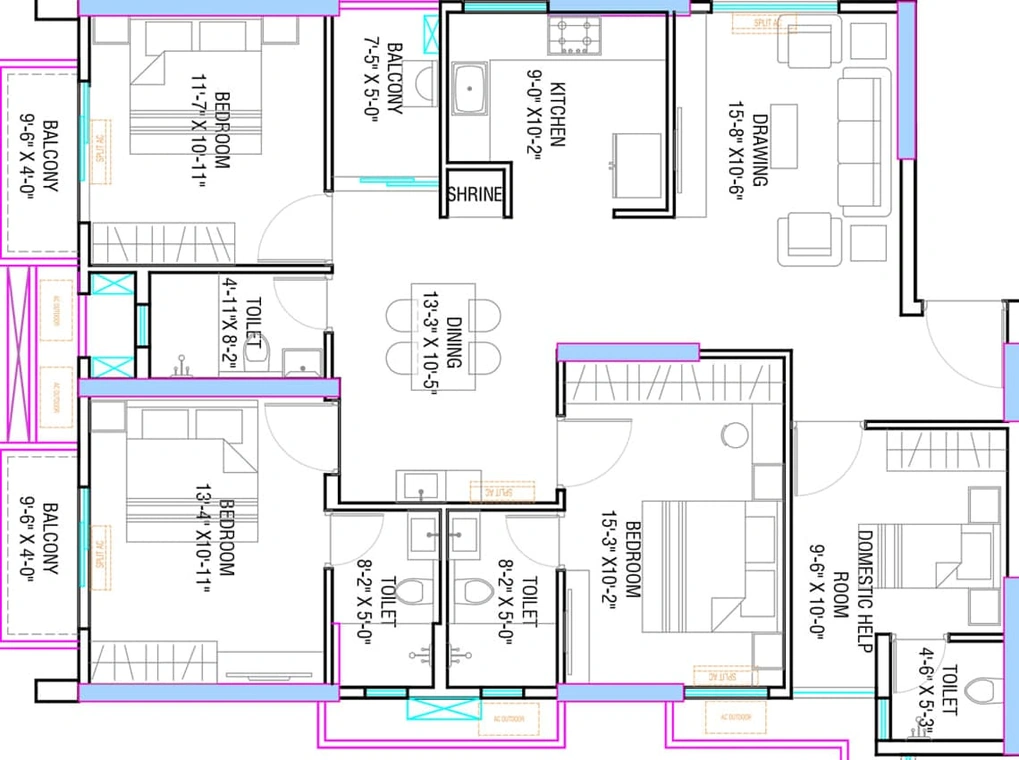 3.5 BHK Flat in Stalwart Skycity in Patia, Bhubaneswar - Image 393117