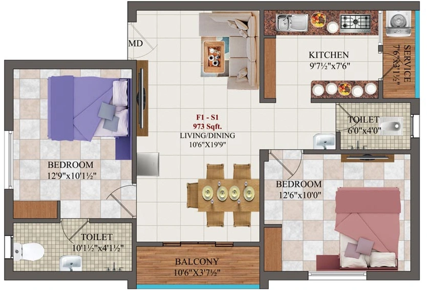 2 BHK Flat in Jananya Subranth in Pammal, Chennai - Image 415689
