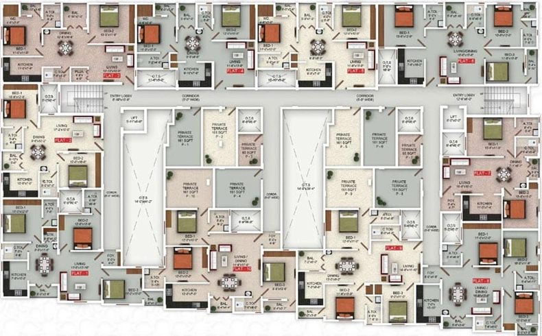 Floor Plan of Saradeuz Olympus in Perumbakkam, Chennai - Image 48694