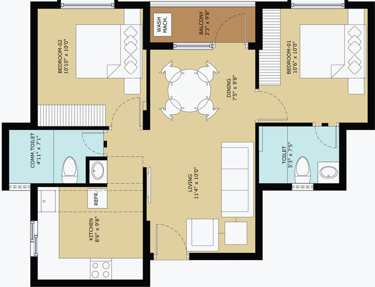 2 BHK Flat in TVS Emerald Flourish in Padappai, Chennai - Image 495734