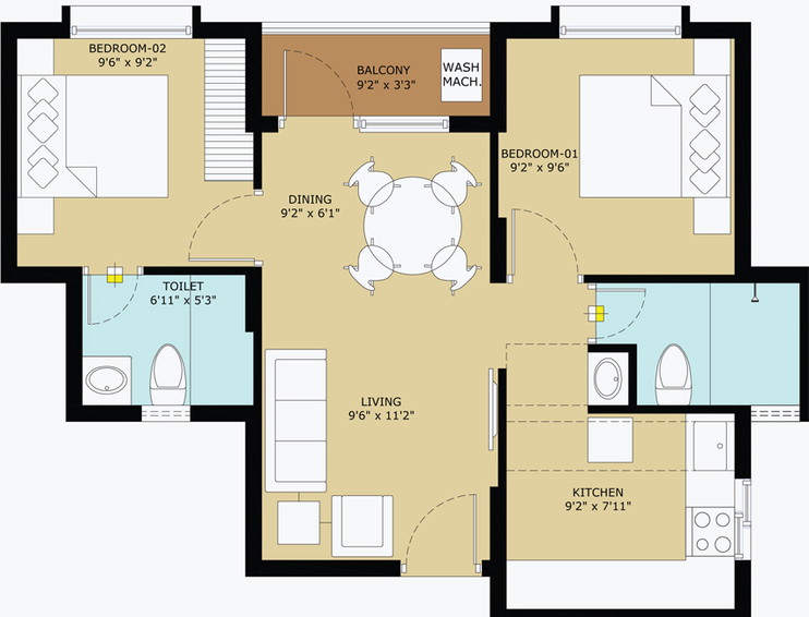 2 BHK Flat in TVS Emerald Flourish in Padappai, Chennai - Image 495733