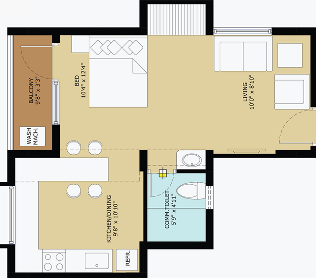 1 BHK Flat in TVS Emerald Flourish in Padappai, Chennai - Image 495731