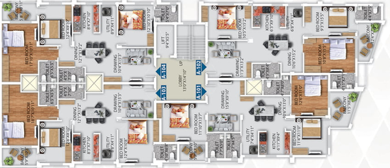 Floor Plan of Shree Navya Residency in GGP Colony, Bhubaneswar - Image 92821