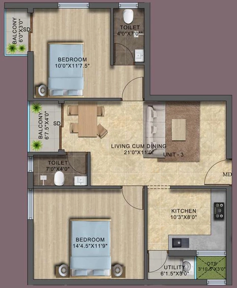 2 BHK Flat in SAS Royal View Enclave in Ambattur, Chennai - Image 415740
