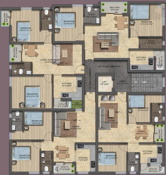 Floor Plan of SAS Royal View Enclave in Ambattur, Chennai - Image 9209