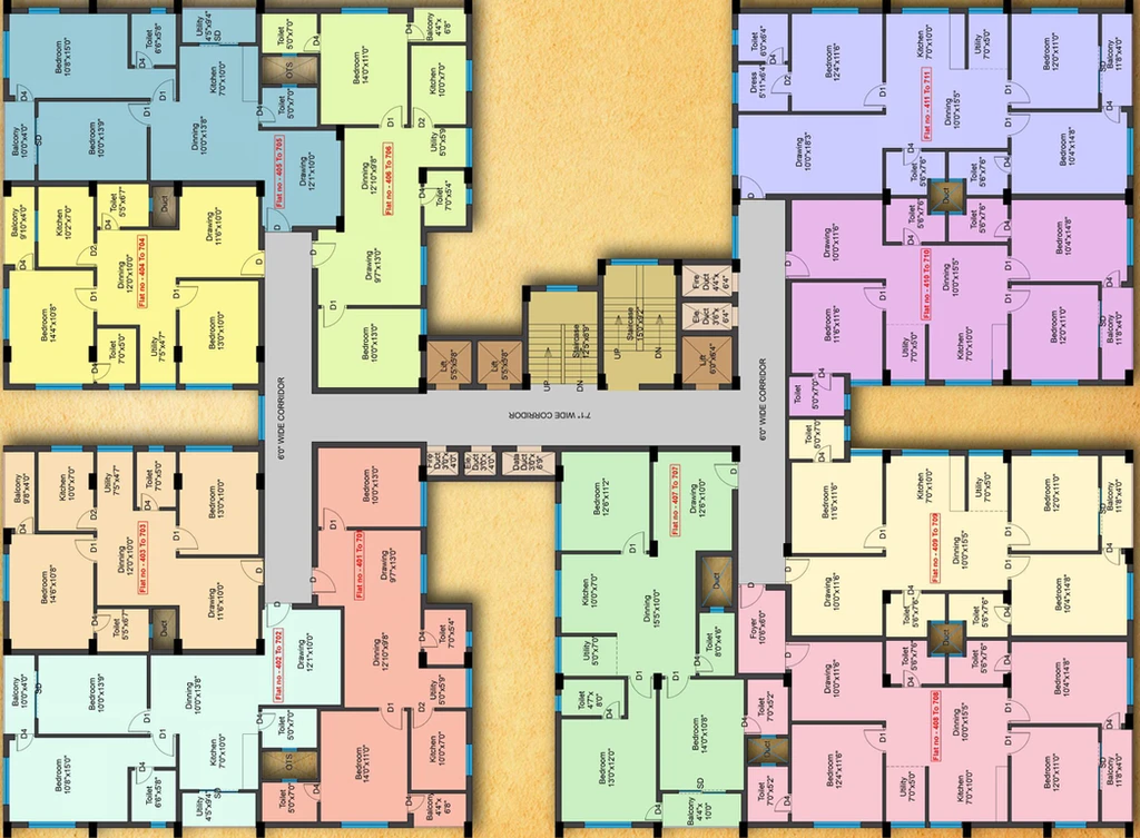 Floor Plan of Shree Pramod Heights in Rasulgarh, Bhubaneswar - Image 50746